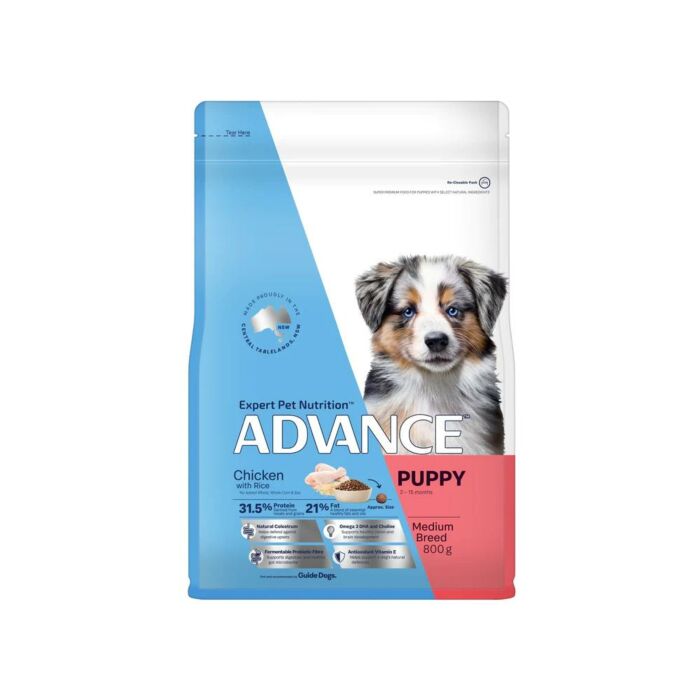 Advance Puppy Growth Medium Breed Chicken With Rice 800g Vetshopaustralia