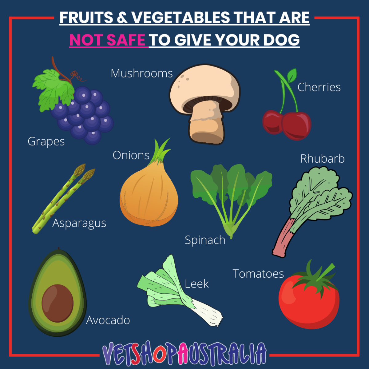 what fruits and vegetables are not good for dogs